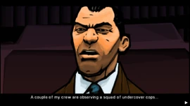 Kenny says a couple of his crew are observing a squad of undercover cops who are spying on an exotic movie he's financing...