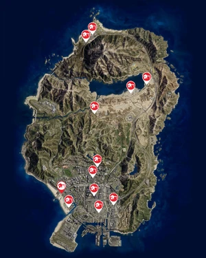 The Clubhouse locations map.