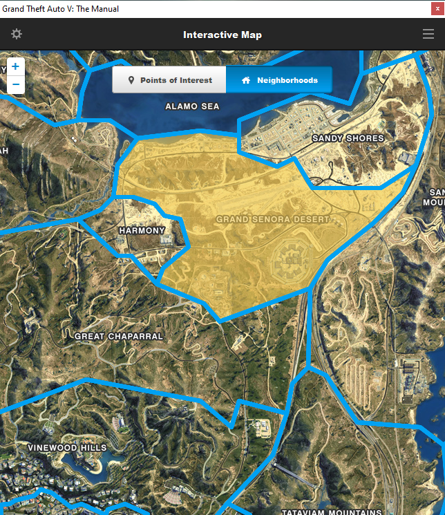 GTA V: The Manual: the interactive area map for GTA 5