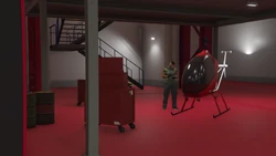 Charlie working on a Havok helicopter.