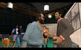 Tommy ignores Steve's yelling and angrily asks what the stupid props in the studio are for.