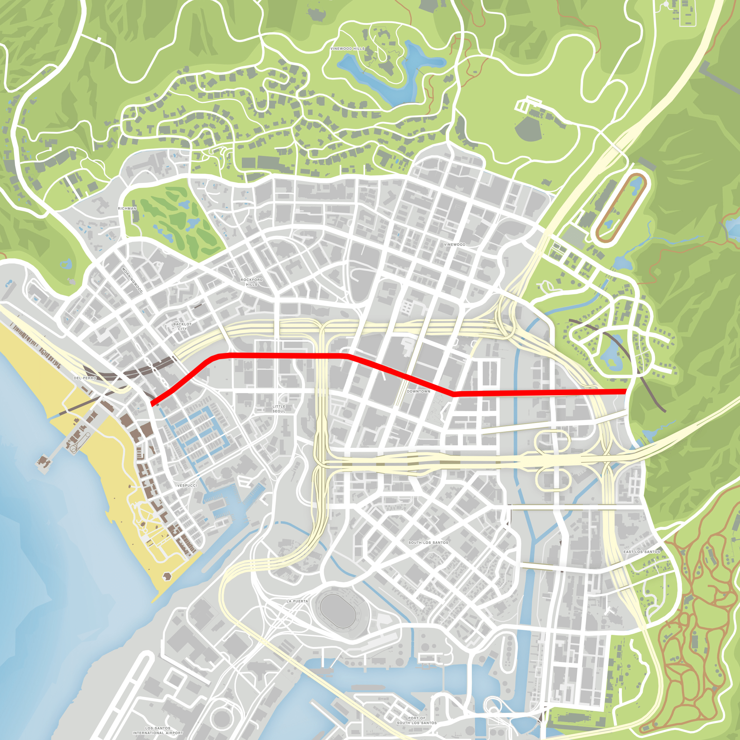 GTA 5 map with all notations