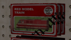 Red model train box.