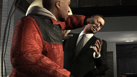 The gun either jammed or there was nothing in the chamber. Luis is quickly to react with a punch to save Tony from killing himself.