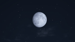 Close-up on the moon in Grand Theft Auto V.