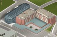 Pre-release depiction of Carson General Hospital in GTA III, with a different wall color.