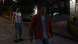 Franklin dropping off Michael at his house.