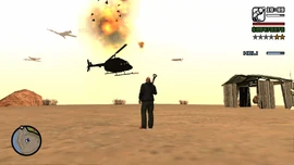 Destroying the helicopters.