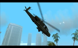 After Tommy takes out the helicopter, a DGSE attack helicopter flies by.