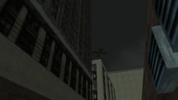 Toni notices a helicopter take off.