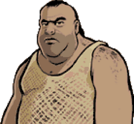 Artwork of Jonnie as seen in the main menu in Grand Theft Auto Advance.