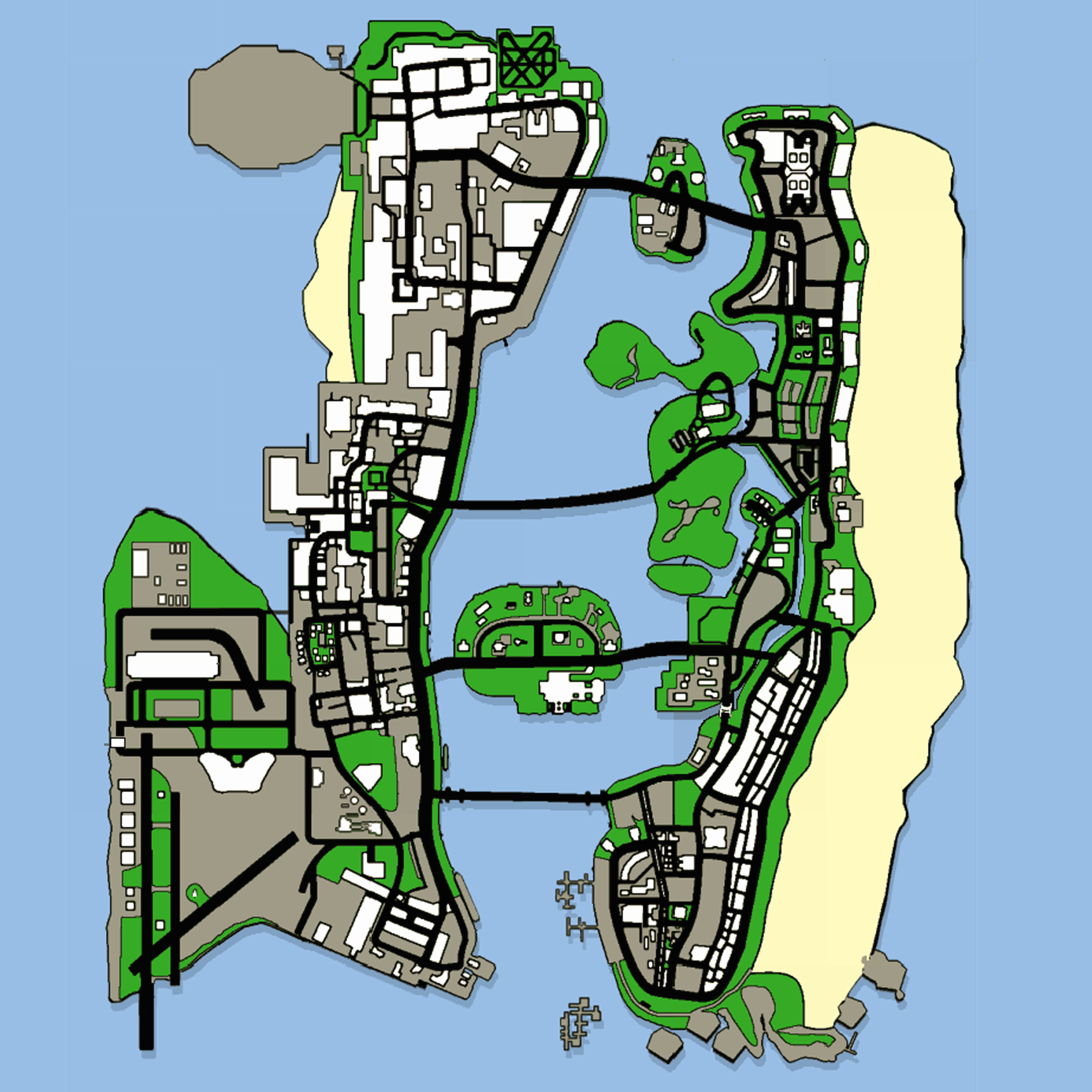 grand theft auto vice city map of properties