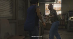 Entering Lester's office.