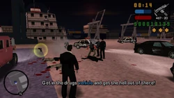 Get in the drugs vehicle and get the hell out of there!