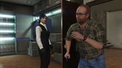 Lester and the players enter the planning room.