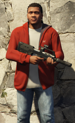 Franklin Clinton with his Assault SMG.