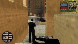 If Toni stands at his mother's restaurant upstairs for too long, the hitmen will throw grenades at him.