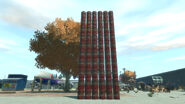 Stack of explosive barrels.