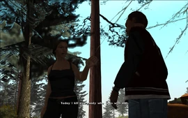 MadeInHeaven-GTASA-SS11.png (1.52 MB) Catalina is not listening to Carl's words and tells him that she's in a bad mood, so he can not bother pretending like he cared.