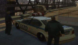 A Police Roadblock in GTA IV
