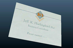 Jeff's business card.