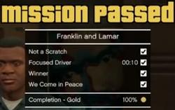 GTA V variant, explaining custom completion (for example, 70%, 90% etc, and Silver/Bronze/Gold).