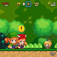 Little Princess with Peddler Maria and Caravan Lisa making a reference to Mario Bros.