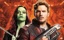 Gamora and Quill in promotional image for Guardians of the Galaxy Vol. 2