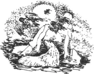 Pagebreaker of hagsfiends flying over a polar bear.