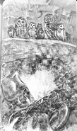 (Ch. 12) The Chaw of Chaws trapped on the Ice Dagger, observing a lobster and octopus kicked up from the sea.