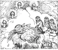 Gwyndor is rescued by the burrowing owl family.