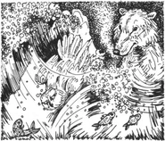 Svenka showing Myrrthe how to fish.