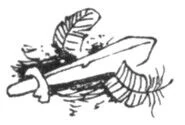 Pagebreaker depicting an ice sword slicing a feather.