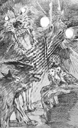 (Ch. 18) The Band, Coryn, Gyllbane, Cody, and Hamish discussing hagsfiends and vyrrwolves.