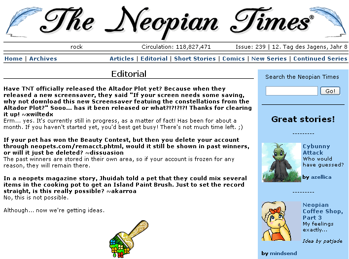 The Neopian Times - Neopia's fill-in-the-blank news source