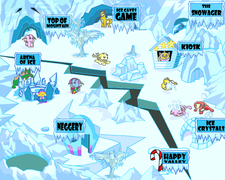 The old Ice Caves (with a crack in the ice due to a mysterious earthquake, leading curious Neopians to a new world that time forgot)