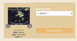 Premium perk change species