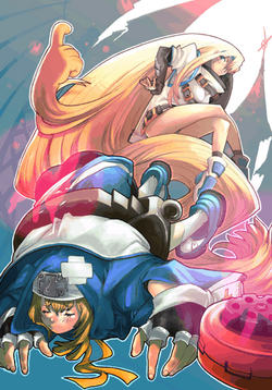 bridget and roger (guilty gear and 1 more) drawn by takita_(