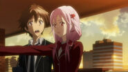 Inori enters Shu's home