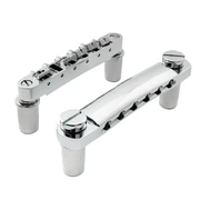 A typical Tune-O-Matic bridge with stopbar tailpiece