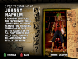 Guitar Hero - Johnny Napalm, Johnny represents the punk gen…