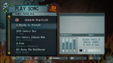 Comparing the Quickplay setlist screen between the PlayStation 3 version...