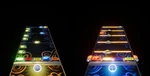 YARG's Guitar and Pro Drums gameplay.