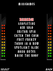 GH3 Backstage Pass - Minigames in Help menu