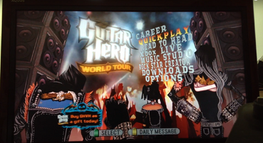 Guitar-Hero-World-Tour-Menu-on-TV