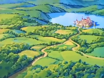 Schloss Dunwyn in der Landschaft