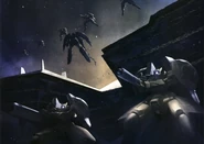 White Fang's Virgo IIs alongside the Gundam Epyon (Gundam Perfect File)