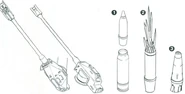 155mm X 50 Caliber Rapid Fire Anti-Air Cannon and various warheads