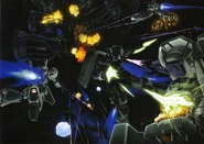 Federation vs The Sleeves.jpg (1.49 MB) Earth Federation forces attacking Palau (Gundam Perfect File)