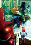 Döven Wolf (Worklach Banham Custom) illustration by Hiyon Katsuragi for Mobile Suit Gundam U.C. 0096: Last Sun